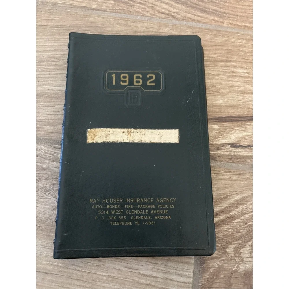 Vintage Ray Houser Insurance Agency Day book 1962 Rare Never Used‎ -new